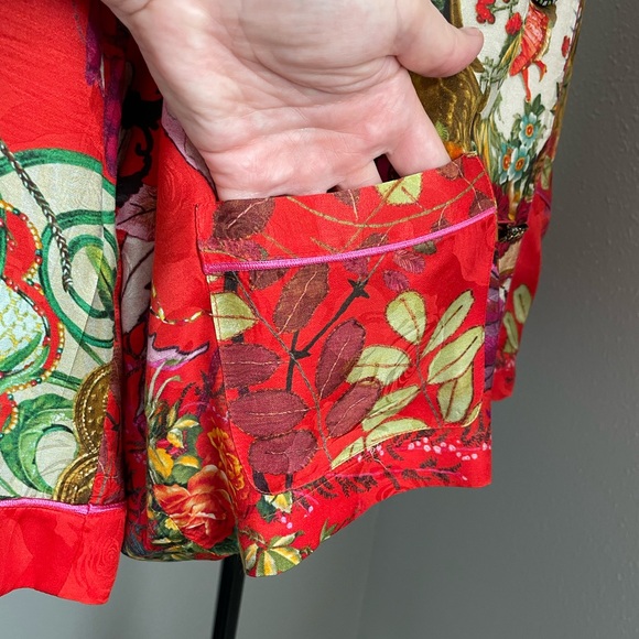 ETRO Circus Print Pyjama Shirt/Blouse  In Rosso/Red  Size 48 - Picture 6 of 12